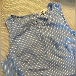 Milly Blue/White Striped Crop Top